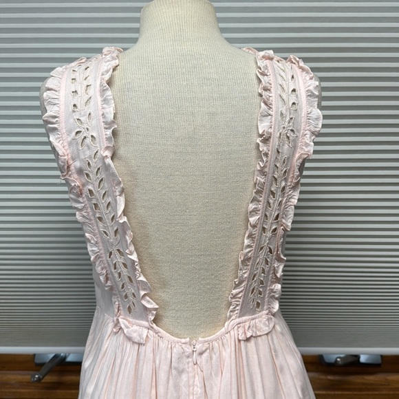 Paul & Joe Sister NWT Baby Rose Pink Eyelet Ruffle Backless Mini Dress - Picture 7 of 13